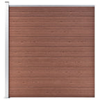 vidaXL WPC Zaun-Set 8 Quadrate + 1 Schräge 1484x186 cm Braun