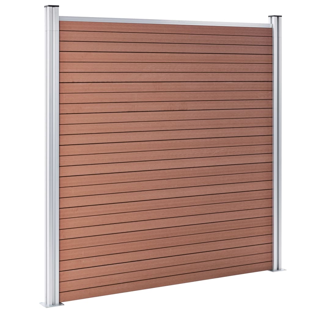 vidaXL WPC Zaun-Set 10 Quadrate + 1 Schräge 1830x186 cm Braun