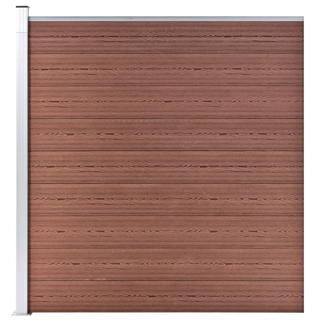 vidaXL WPC Zaun-Set 10 Quadrate + 1 Schräge 1830x186 cm Braun