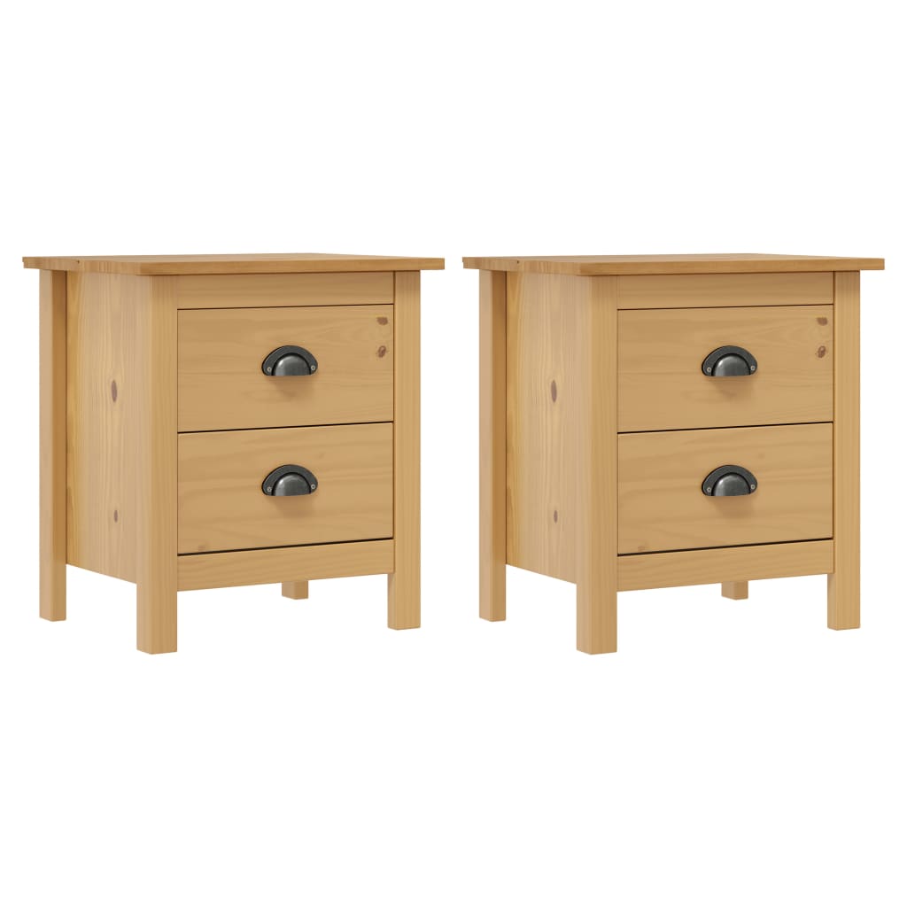 vidaXL Nachttische Hill 2 Stk. 46x35x49,5 cm Massivholz Kiefer