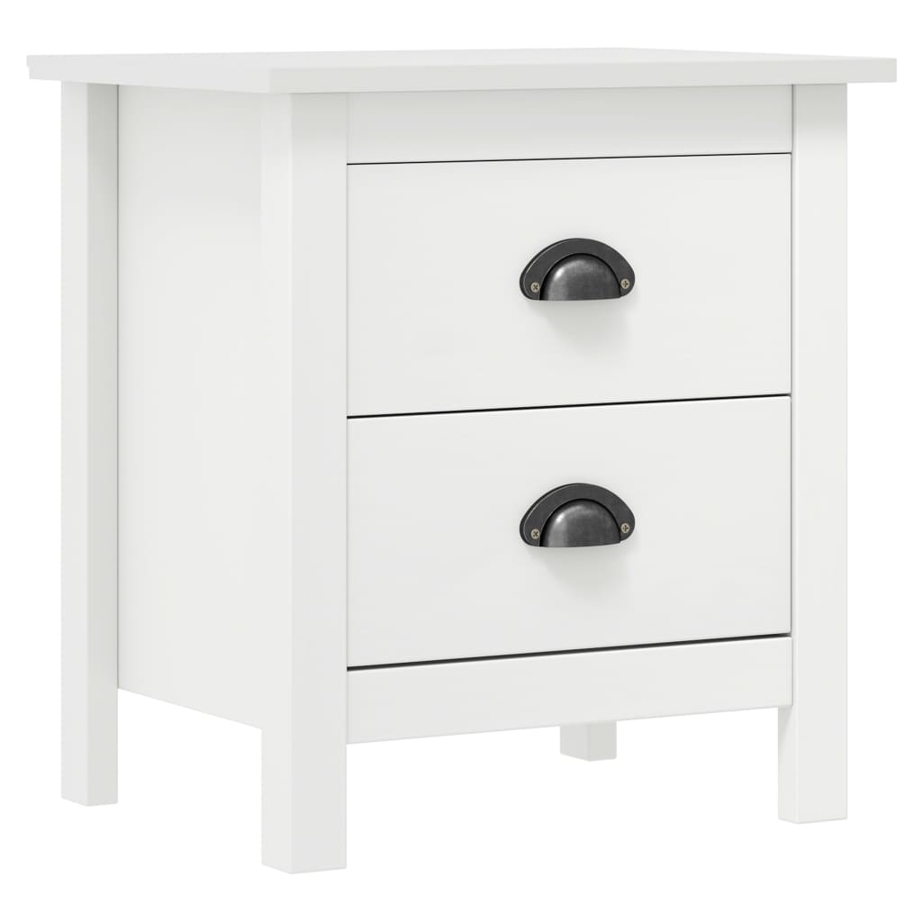 vidaXL Nachttisch Hill 2 Stk. Weiß 46x35x49,5 cm Massivholz Kiefer