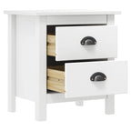 vidaXL Nachttisch Hill 2 Stk. Weiß 46x35x49,5 cm Massivholz Kiefer