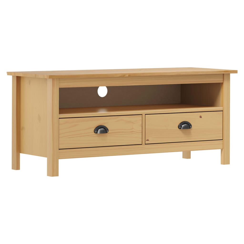 vidaXL TV-Schrank Hill Honigbraun 110x40x47 cm Massivholz Kiefer