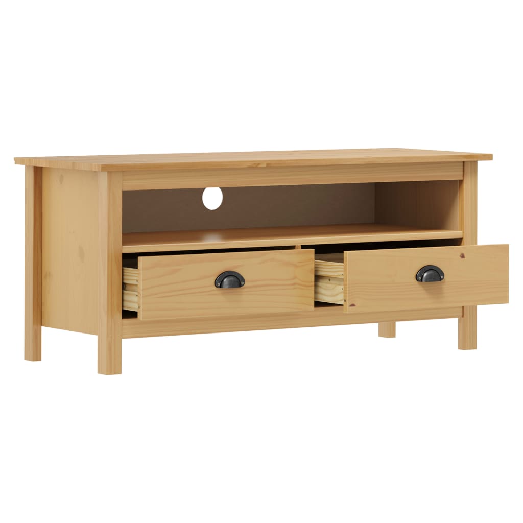 vidaXL TV-Schrank Hill Honigbraun 110x40x47 cm Massivholz Kiefer