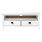 vidaXL TV-Schrank Hill Weiß 110x40x47 cm Massivholz Kiefer
