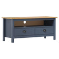 vidaXL TV-Schrank Hill Grau 110x40x47 cm Kiefer Massivholz