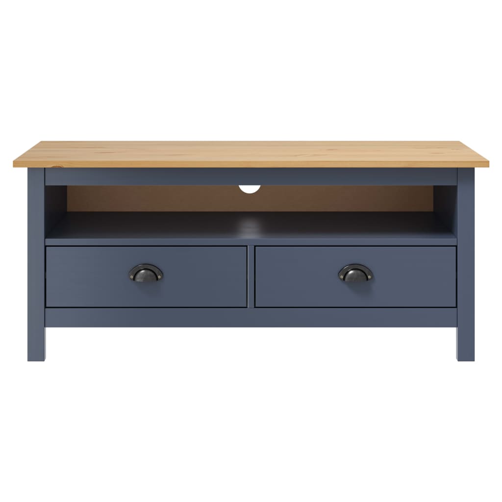 vidaXL TV-Schrank Hill Grau 110x40x47 cm Kiefer Massivholz