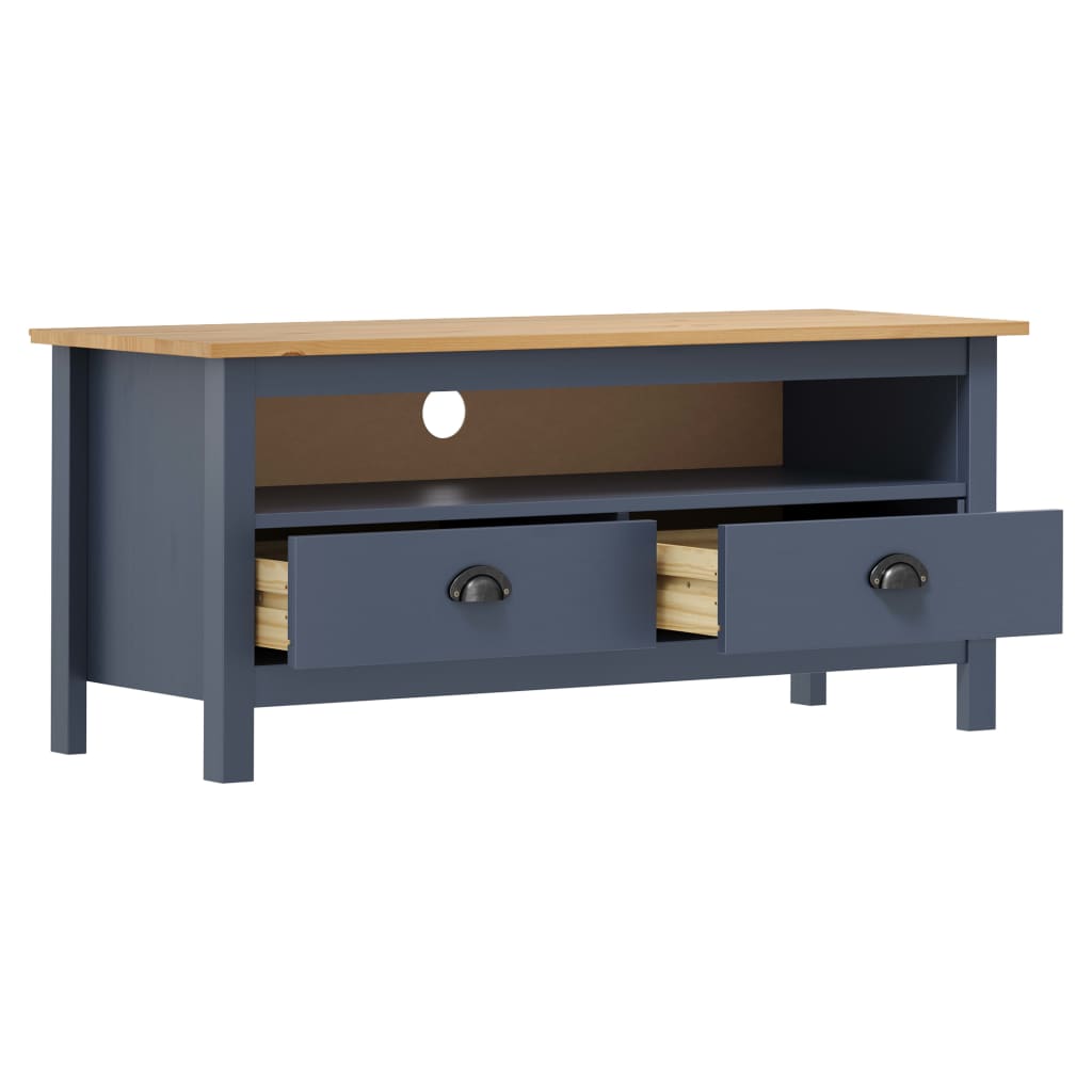 vidaXL TV-Schrank Hill Grau 110x40x47 cm Kiefer Massivholz