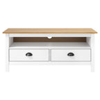 vidaXL TV-Schrank Hill Weiß 110x40x47 cm Massivholz Kiefer