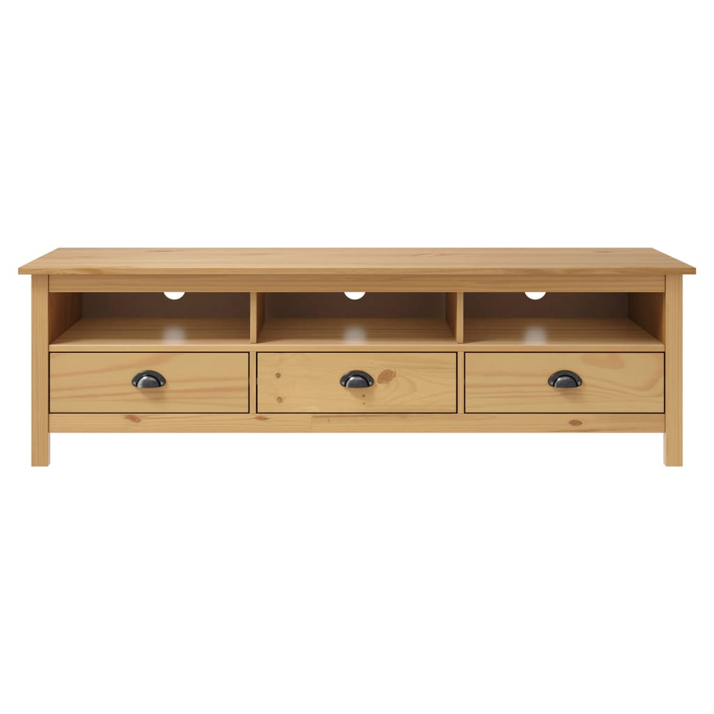 vidaXL TV-Schrank Hill Honigbraun 110x40x47 cm Massivholz Kiefer