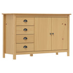 vidaXL Sideboard Hill Honigbraun 130x40x80 cm Massivholz Kiefer