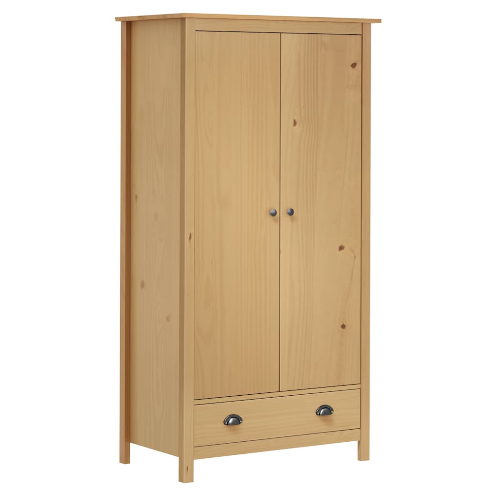 vidaXL Kleiderschrank mit 2 Türen Hill 89x50x170 cm Massivholz Kiefer