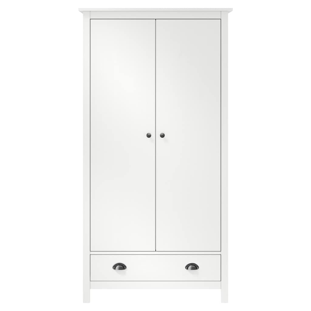 vidaXL Kleiderschrank mit 2 Türen Hill Weiß 89x50x170 cm Kiefernholz