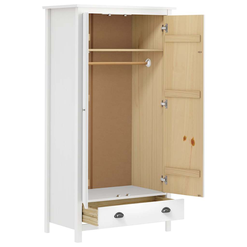 vidaXL Kleiderschrank mit 2 Türen Hill Weiß 89x50x170 cm Kiefernholz