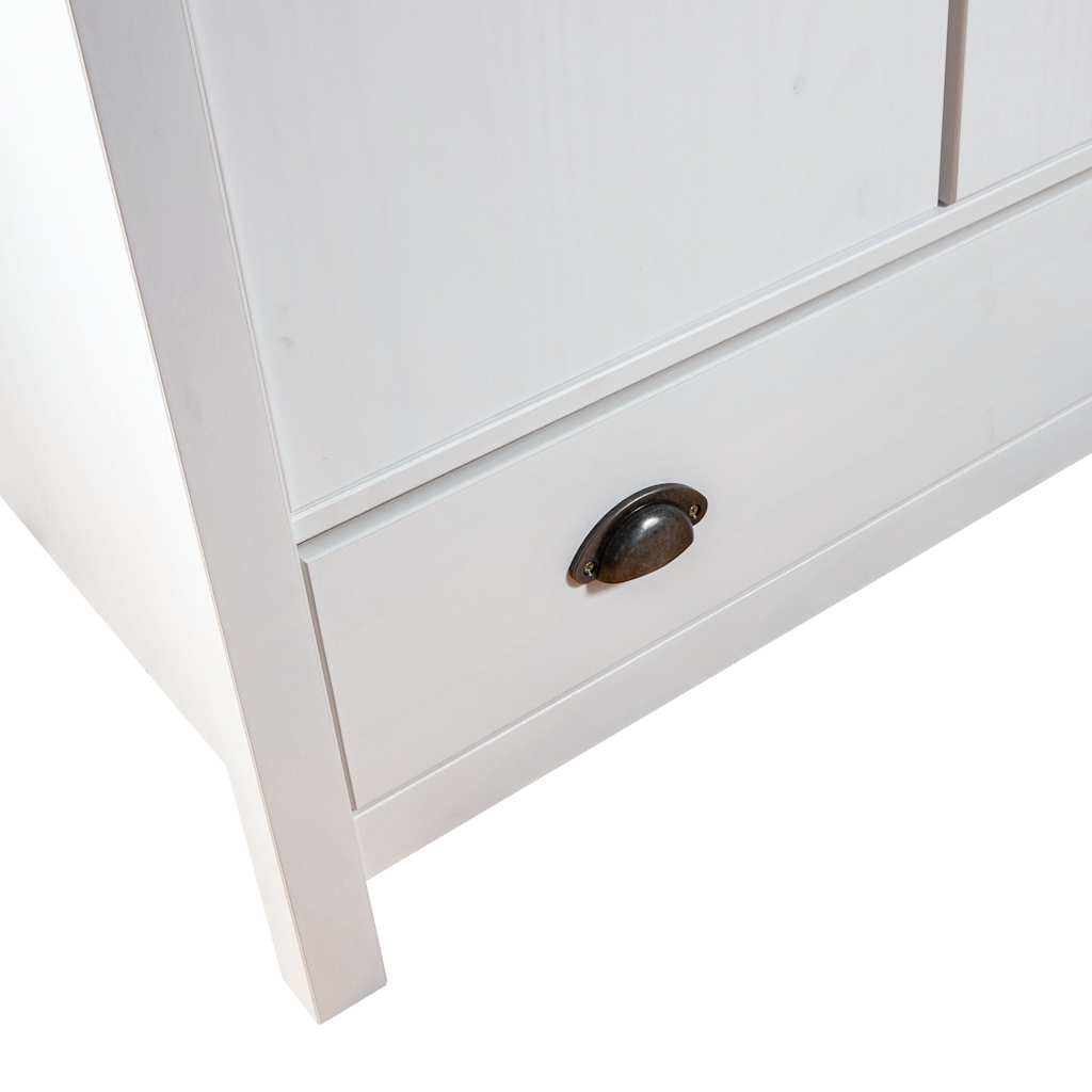 vidaXL Kleiderschrank mit 2 Türen Hill Weiß 89x50x170 cm Kiefernholz