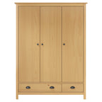 vidaXL Kleiderschrank mit 3 Türen Hill 127x50x170cm Massivholz Kiefer
