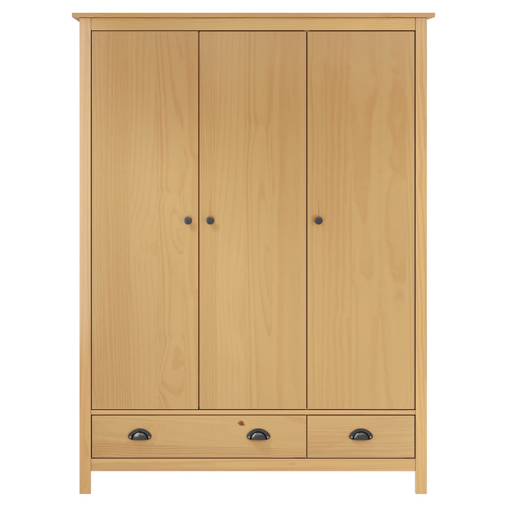 vidaXL Kleiderschrank mit 3 Türen Hill 127x50x170cm Massivholz Kiefer