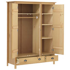 vidaXL Kleiderschrank mit 3 Türen Hill 127x50x170cm Massivholz Kiefer