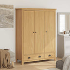 vidaXL Kleiderschrank mit 3 Türen Hill 127x50x170cm Massivholz Kiefer