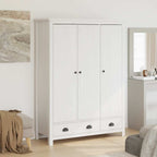 vidaXL Kleiderschrank mit 3 Türen Hill Weiß 127x50x170 cm Kiefernholz