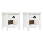 vidaXL Nachttische 2 Stk. Hill 46x35x49,5 cm Massivholz Kiefer