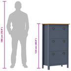 vidaXL Schuhschrank Hill Grau 72x35x124 cm Massivholz Kiefer