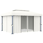 vidaXL Pavillon mit Vorhang Cremeweiß Aluminium