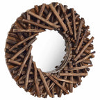vidaXL Wandspiegel Teak Rund