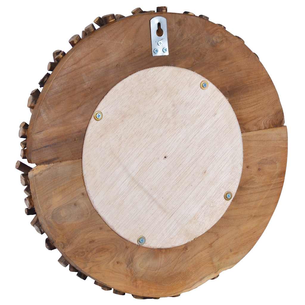 vidaXL Wandspiegel Teak Rund