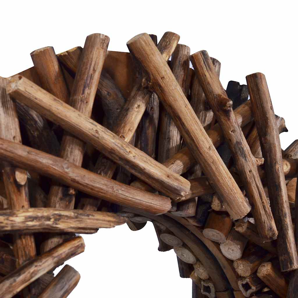 vidaXL Wandspiegel Teak Rund