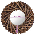 vidaXL Wandspiegel Teak Rund