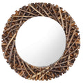 vidaXL Wandspiegel Teak Rund