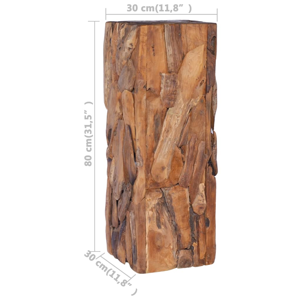 vidaXL Beistelltisch 30x30x80 cm Massivholz Teak