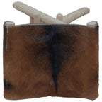 vidaXL Klapphocker Ziegenleder und Massivholz Teak