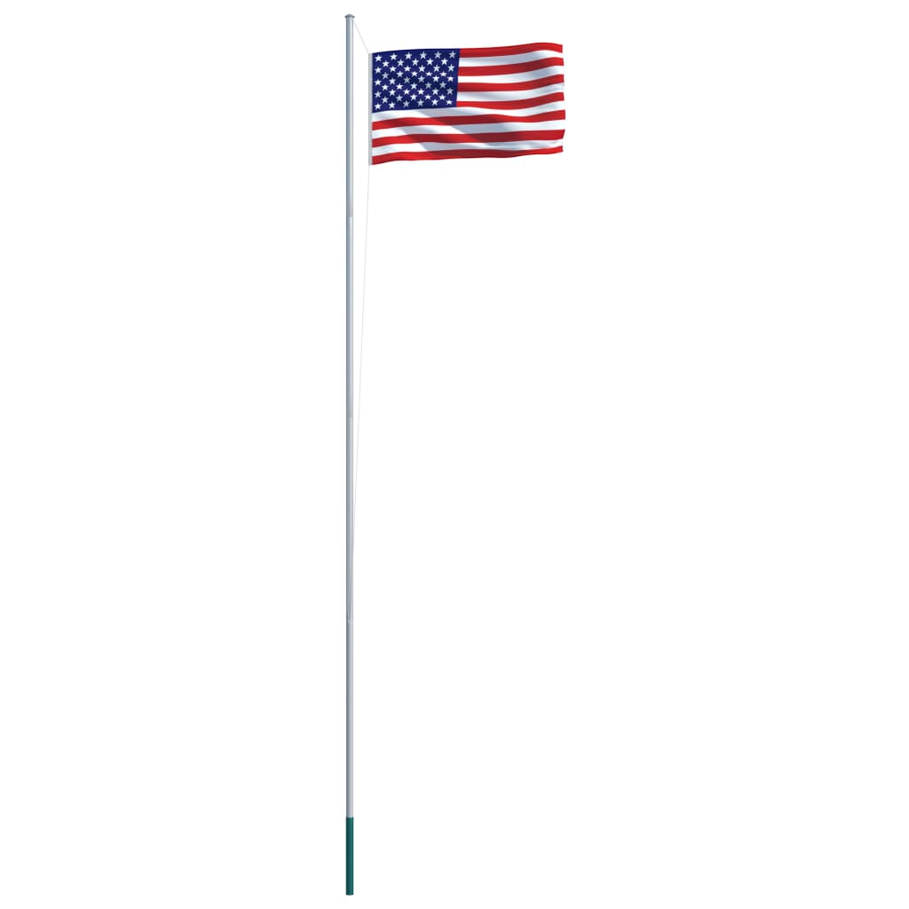 vidaXL Flagge der Vereinigten Staaten und Mast Aluminium 6,2 m