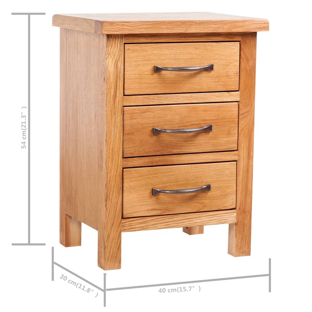vidaXL Nachttische 2 Stk. 40x30x54 cm Massivholz Eiche