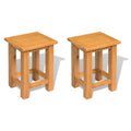 vidaXL Beistelltische 2 Stk. 27x24x37 cm Massivholz Eiche