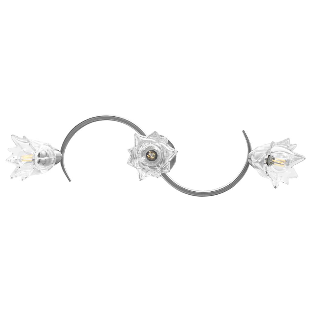 vidaXL Deckenleuchte mit Glasschirmen für 3 E14 Glühlampen