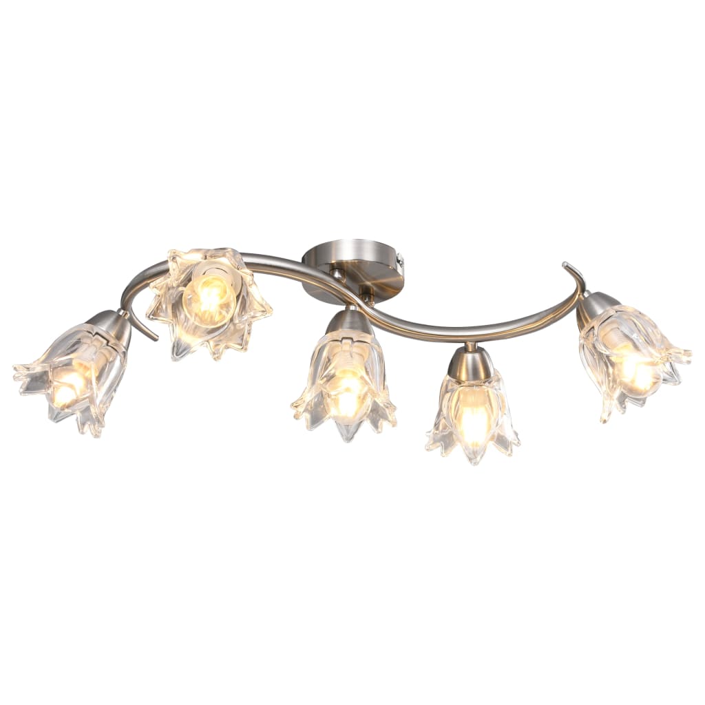 vidaXL Deckenleuchte mit Glasschirmen für 5 E14 Glühlampen