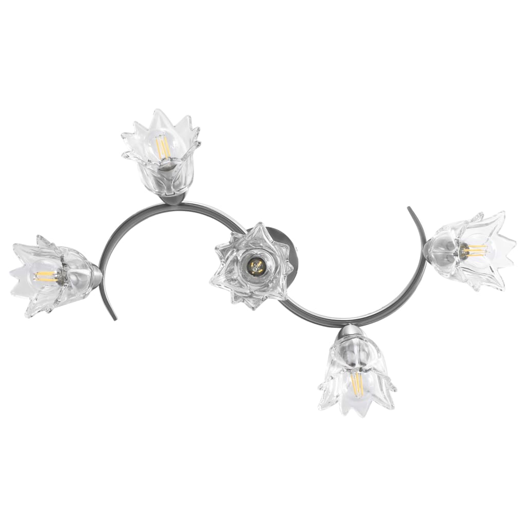 vidaXL Deckenleuchte mit Glasschirmen für 5 E14 Glühlampen