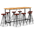 vidaXL 9-tlg. Bar-Set Massivholz Akazie und Echtleder