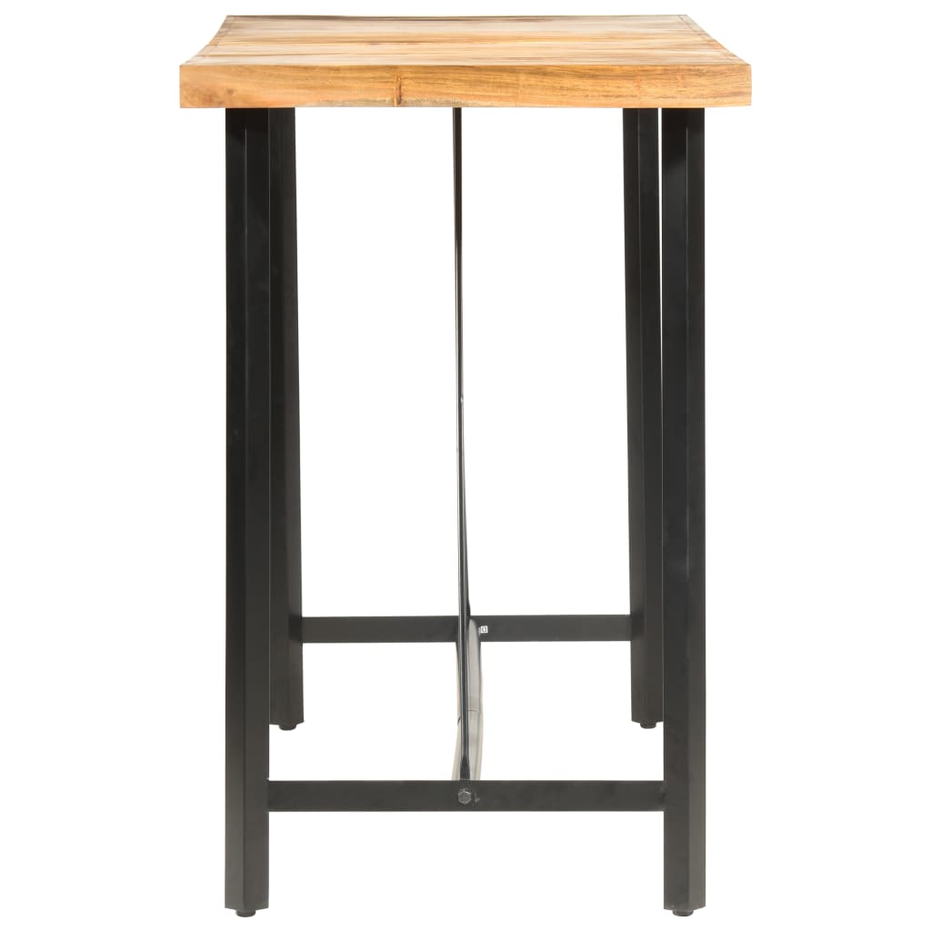 vidaXL 9-tlg. Bar-Set Massivholz Akazie, Echtleder und Canvas