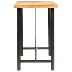 vidaXL 9-tlg. Bar-Set Massivholz Akazie, Echtleder und Canvas