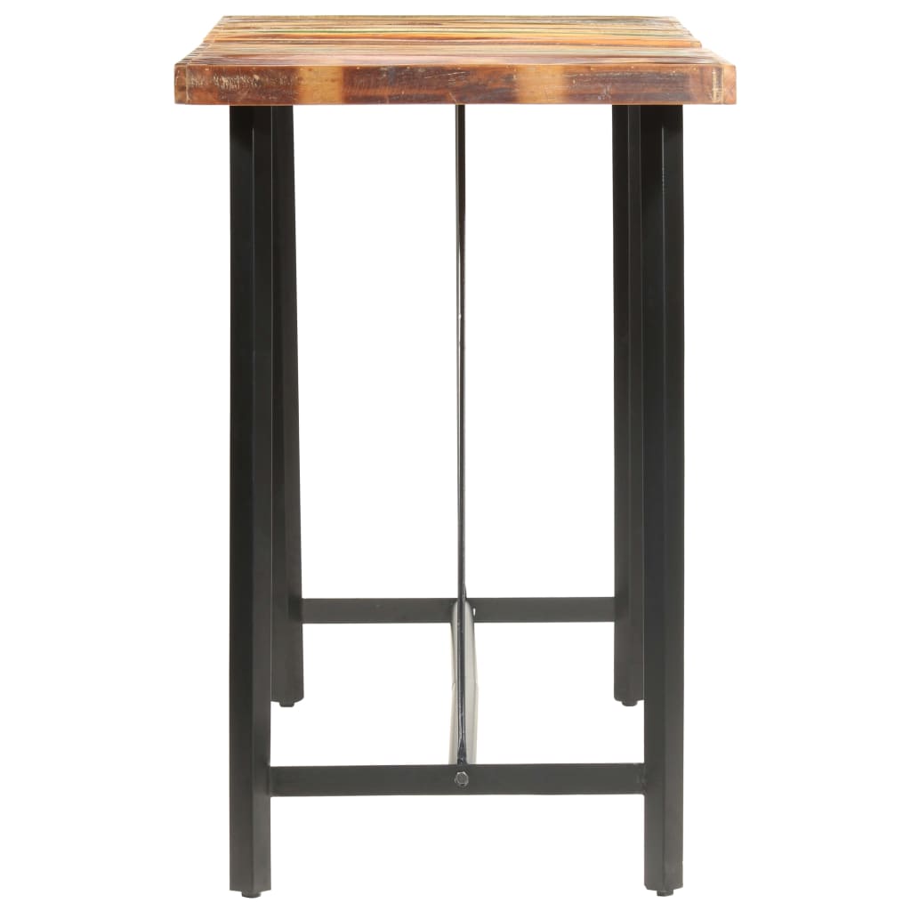 vidaXL 9-tlg. Bar-Set Recyceltes Massivholz und Echtleder