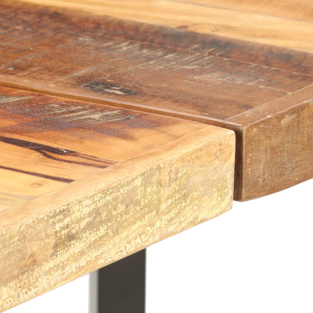 vidaXL 9-tlg. Bar-Set Recyceltes Massivholz und Echtleder