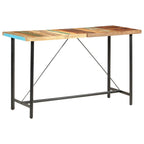 vidaXL 9-tlg. Bar-Set Recyceltes Massivholz, Echtleder und Canvas