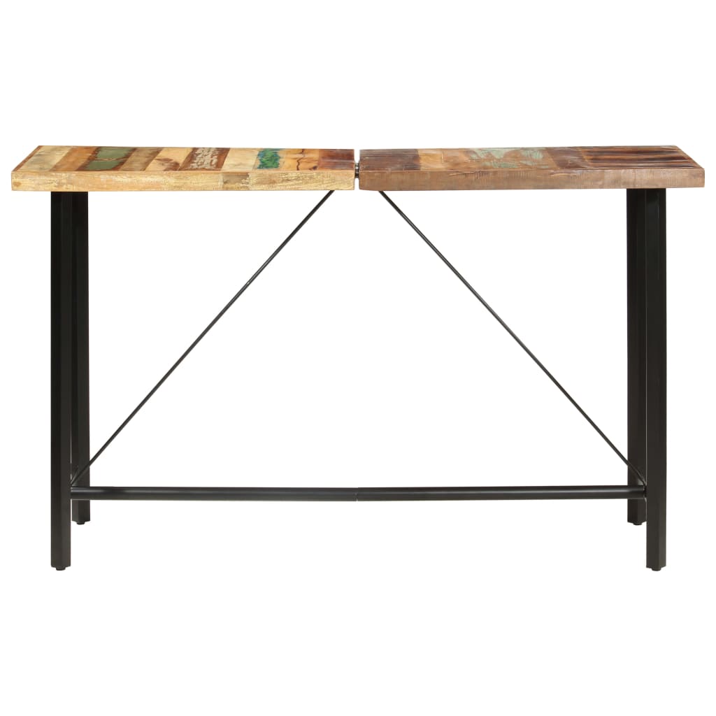 vidaXL 7-tlg. Bar-Set Altholz und Echtleder
