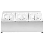 vidaXL Gastronorm-Ständer mit 3 GN 1/6 Behältern Edelstahl