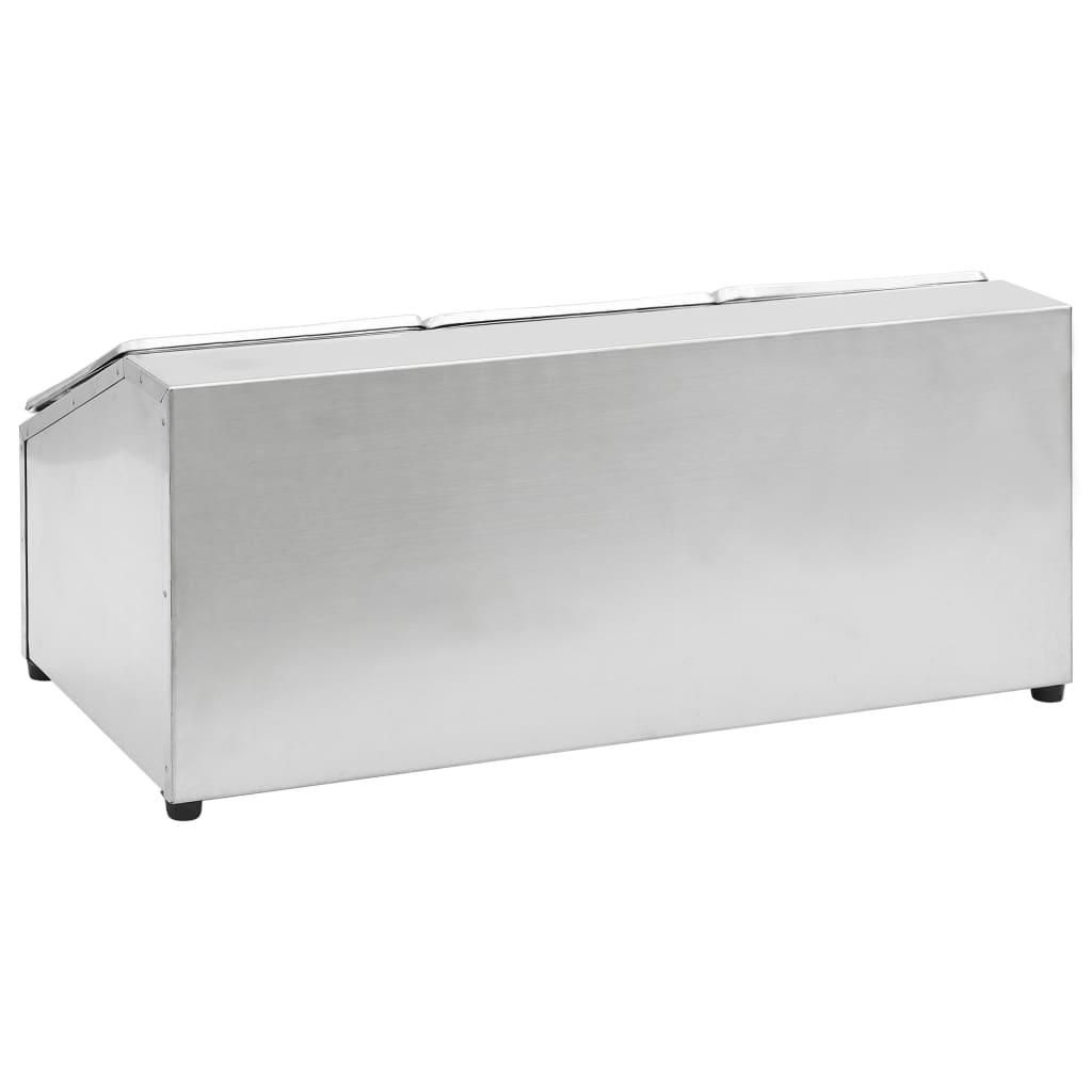 vidaXL Gastronorm-Ständer mit 3 GN 1/6 Behältern Edelstahl