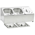vidaXL Gastronorm-Ständer mit 3 GN 1/6 Behältern Edelstahl